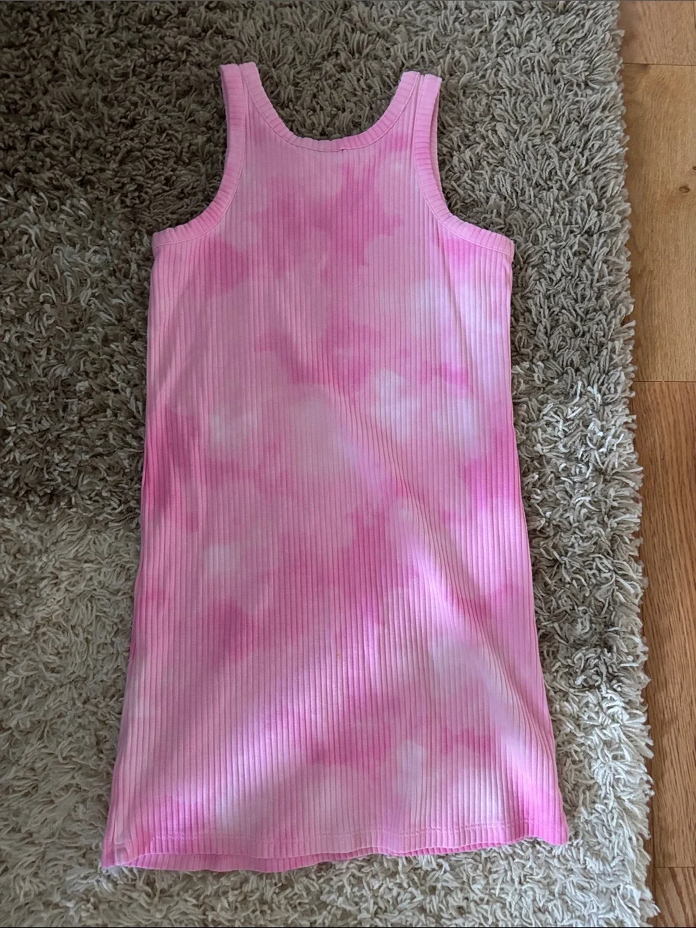 Old Navy Pink Tie-Dye Ribbed Tank Dress
